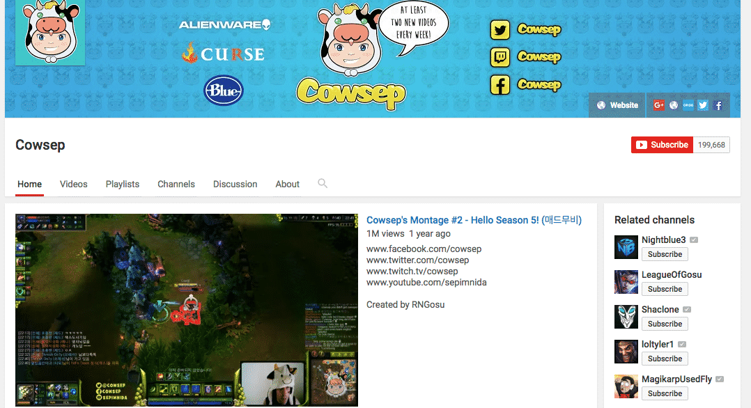 cowsep-youtube-gamer
